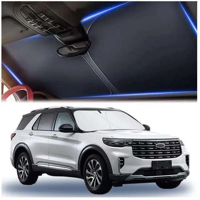 Main image of 300T Thickened Automotive Glass Sunshade and Comes with Storage Bag,Keep Car Interior Cool,Universal Windshield Sun Shade Fit for Cars,Trucks,SUVs (L: 57.08 * 31.5 inch)