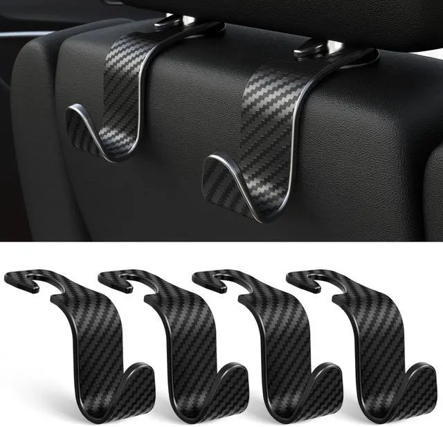 Main image of 4-Pack Car Headrest Hooks Holds 55lbs Seat Storage Organizer for Bags