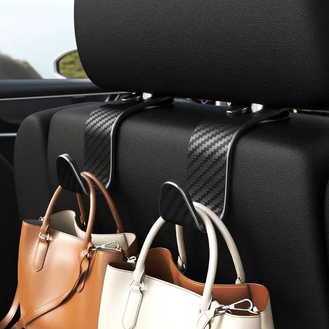 Alt view image 2 of 6 - 4-Pack Car Headrest Hooks Holds 55lbs Seat Storage Organizer for Bags