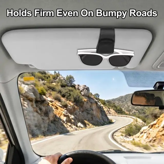 Alt view image 7 of 7 - Magnetic Leather Sunglass Holder for Car, Eyeglasses Clip for Visor(Black)