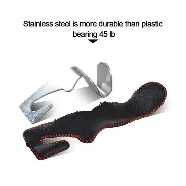 Alt view image 4 of 6 - 2 Pack Car Headrest Hooks, Microfiber Leather & Alloy Purse Hook Holds 45lb