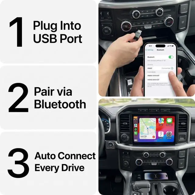 Alt view image 3 of 7 - Ultra-Compact 2 in 1Wireless CarPlay & Android Auto Adapter