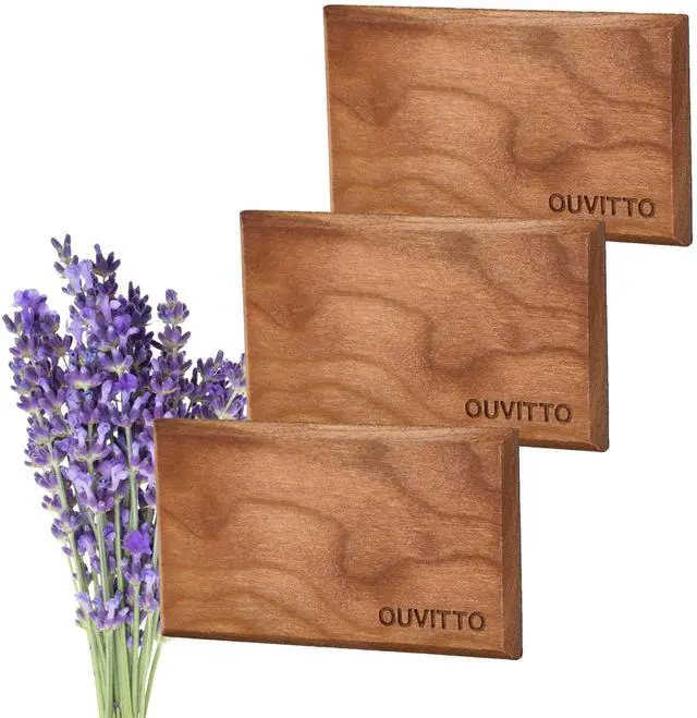 Main image of Car Air Freshener Refill Wood Car Air Freshener Refill Blocks, Long Lasting Car Odor Eliminator, Compatible with Vent Clip, 3-Pack (Lavender) NO CLIP INCLUDED