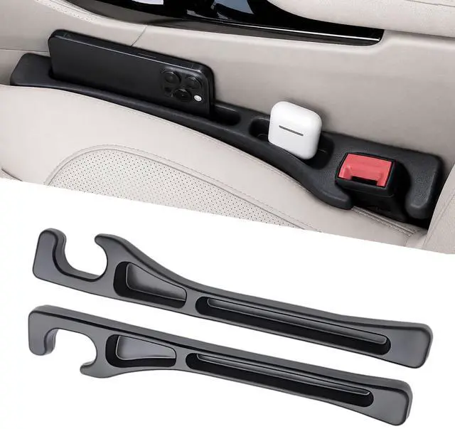 Main image of Car Seat Gap Filler Organizer 2 PCS Black Universal Seat Gap Plug Blocker Anti-Drop Console Catcher Phone Keys Storage for Car Truck SUV Auto Accessories Style2