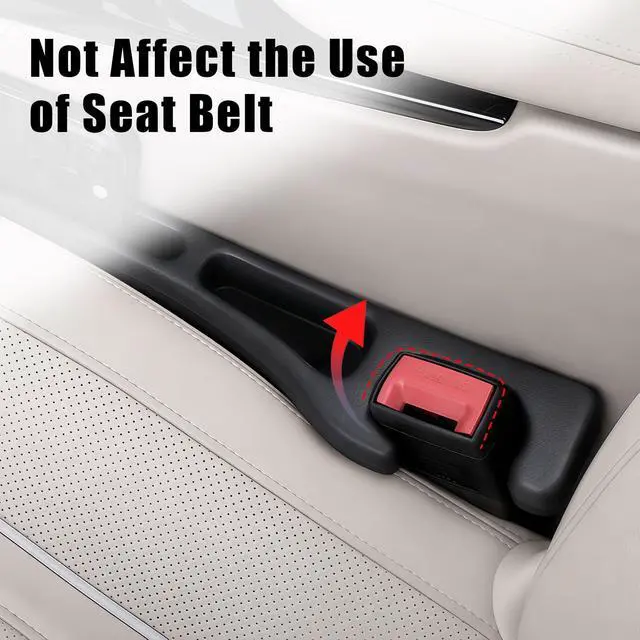 Alt view image 5 of 6 - Car Seat Gap Filler Organizer 2 PCS Black Universal Seat Gap Plug Blocker Anti-Drop Console Catcher Phone Keys Storage for Car Truck SUV Auto Accessories Style2