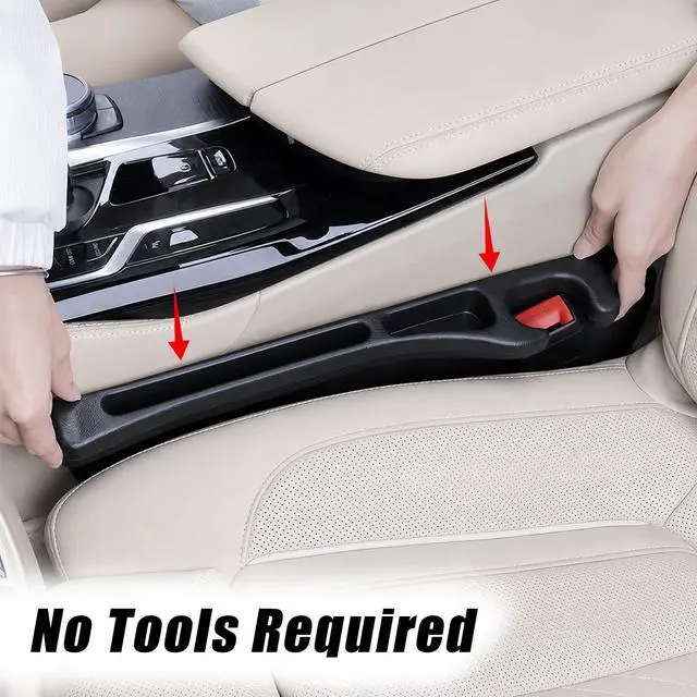 Alt view image 6 of 6 - Car Seat Gap Filler Organizer 2 PCS Black Universal Seat Gap Plug Blocker Anti-Drop Console Catcher Phone Keys Storage for Car Truck SUV Auto Accessories Style2