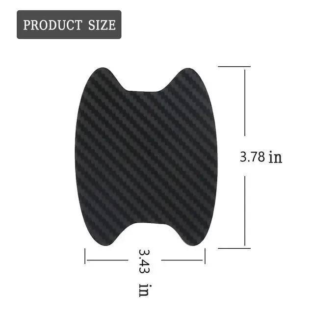 Alt view image 2 of 6 - 4PCS Carbon Fiber Car Door Cup Protector Films, Black