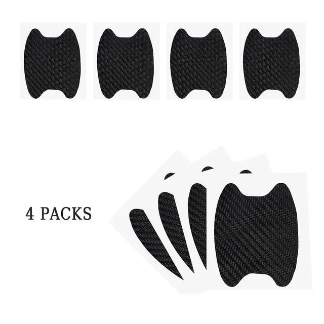 Alt view image 5 of 6 - 4PCS Carbon Fiber Car Door Cup Protector Films, Black