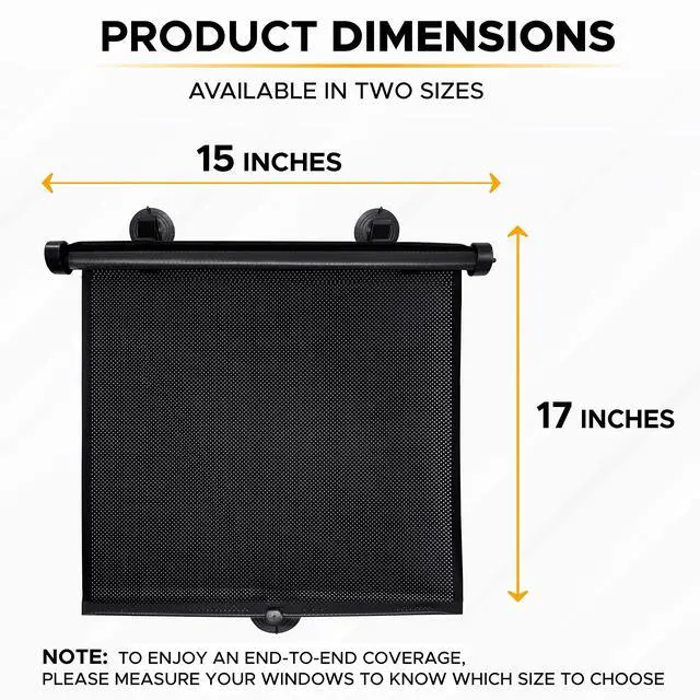 Alt view image 2 of 7 - Car Side Window Sun Shade (2 Pack) Retractable Sunshade for Kids