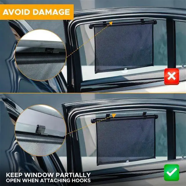 Alt view image 6 of 7 - Car Side Window Sun Shade (2 Pack) Retractable Sunshade for Kids