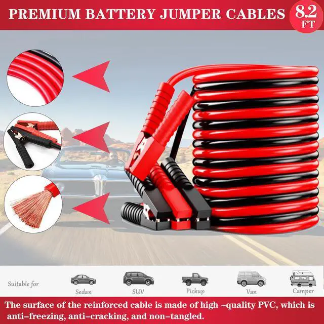 Alt view image 2 of 7 - Car Roadside Emergency Kit,with Jumper Cables Car Safety Kits