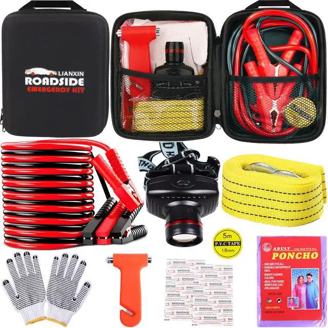 Main image of Car Roadside Emergency Kit,with Jumper Cables Car Safety Kits