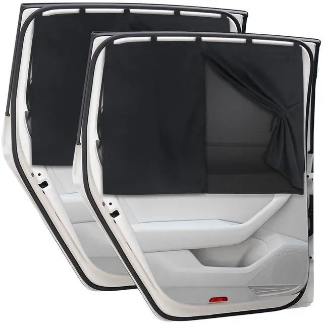 Main image of Car Window Shades, 2 PCS Magnetic Double Layer Auto Sun Shade for Side Windows Privacy Full Covers/Half Shade Options Back Car Window Curtains for Baby Protection