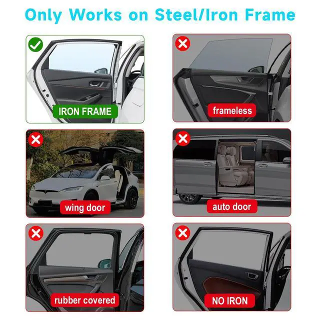 Alt view image 6 of 7 - Car Window Shades, 2 PCS Magnetic Double Layer Auto Sun Shade for Side Windows Privacy Full Covers/Half Shade Options Back Car Window Curtains for Baby Protection