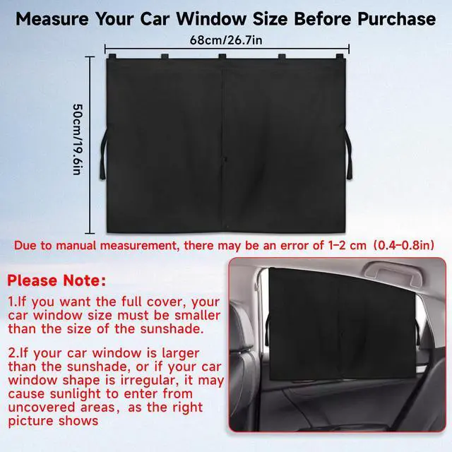 Alt view image 4 of 7 - Car Window Shades, 2 PCS Magnetic Double Layer Auto Sun Shade for Side Windows Privacy Full Covers/Half Shade Options Back Car Window Curtains for Baby Protection