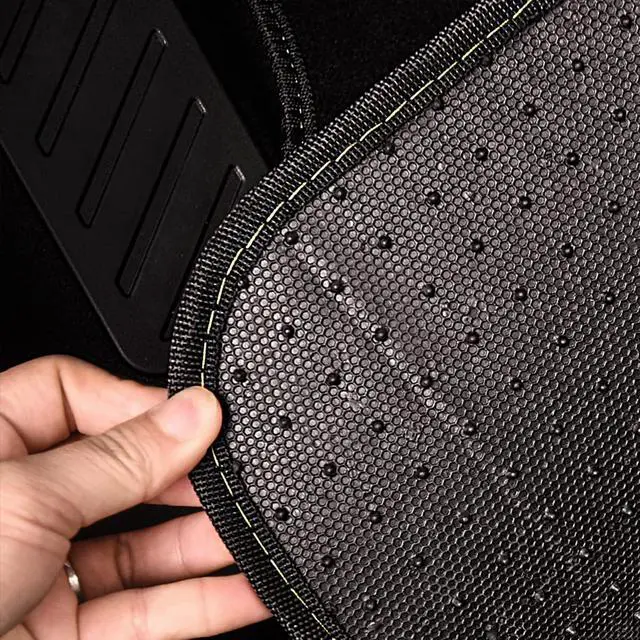 Alt view image 5 of 7 - Waterproof Universal Fit Car Floor Mats, Faux Leather Car Carpet Mats, Black Car Mats with Anti-Slip Nibbs Backing & Driver Heel Pad Fit for SUV,Vans,sedans, Trucks,Set of 4pcs(All Black)