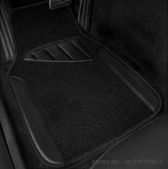 Alt view image 7 of 7 - Waterproof Universal Fit Car Floor Mats, Faux Leather Car Carpet Mats, Black Car Mats with Anti-Slip Nibbs Backing & Driver Heel Pad Fit for SUV,Vans,sedans, Trucks,Set of 4pcs(All Black)