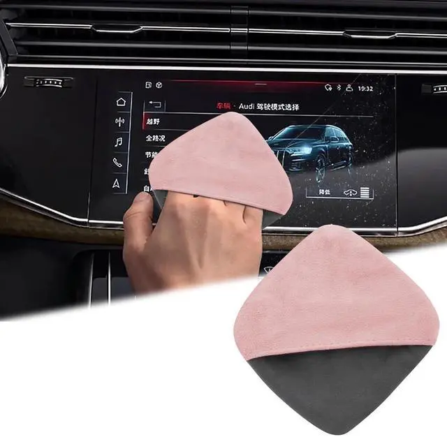 Main image of Car Screen Cleaner, 4.1''×4.1'' Pink Microfiber Dashboard Wipes