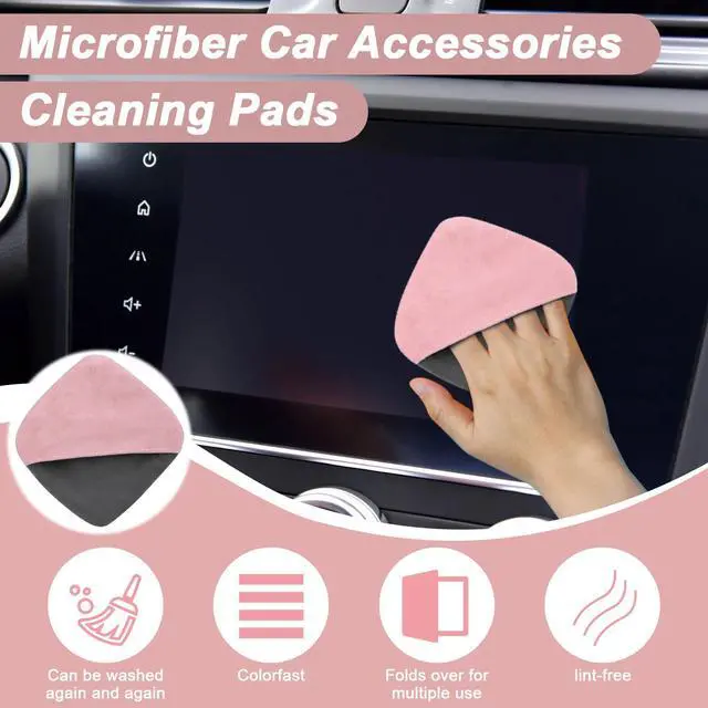 Alt view image 5 of 7 - Car Screen Cleaner, 4.1''×4.1'' Pink Microfiber Dashboard Wipes