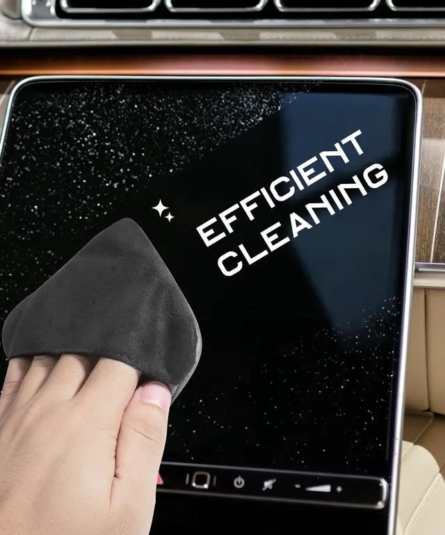Alt view image 3 of 6 - Car Screen Cleaner,Touch Screen Cleaner for Car,Car Accessories Car Screen Wipes,Foldable Car Screen Cleaner Cloth,Square Microfiber Screen Cleaning Pad,Fits Car Dashboard LCD Display (Black)
