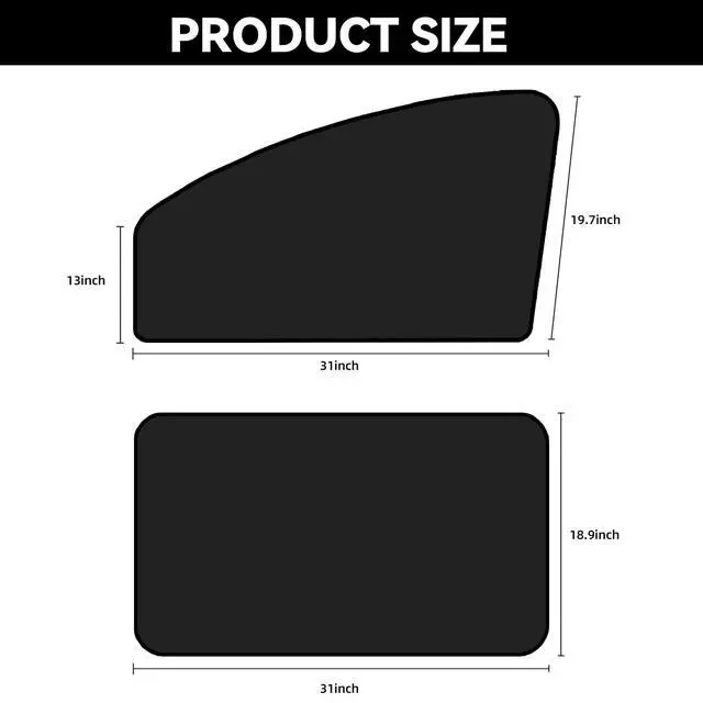Alt view image 2 of 7 - Car Window Sun Shades, Universal Interior Accessories - Double-Sided Black (4pcs)