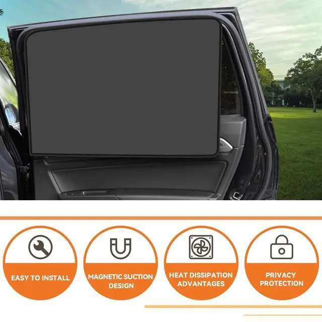 Alt view image 4 of 7 - Car Window Sun Shades, Universal Interior Accessories - Double-Sided Black (4pcs)