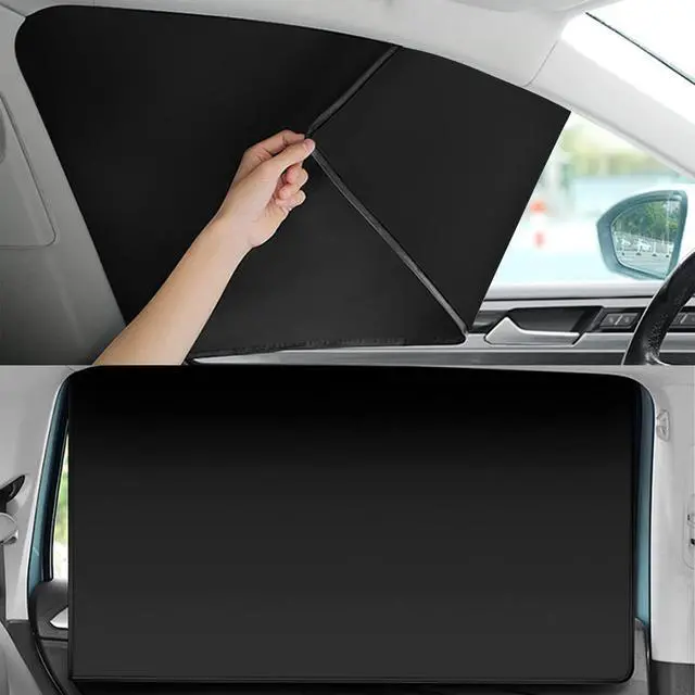 Alt view image 7 of 7 - Car Window Sun Shades, Universal Interior Accessories - Double-Sided Black (4pcs)