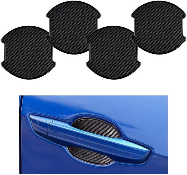 Main image of 4PCS Car Door Handle Cup Scratch Protectors, TPU Carbon Fiber Door Bowl 3D Sticker, Automotive Door Handle Paint Protective Film Cover Accessories,Universal for Most Cars (Large)