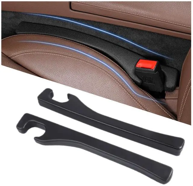Main image of Car Seat Gap Filler 2 Pack, Universal Fit PU Leather Car Seat Gap Plug to Fill The Gap Between Seat and Console, Car Seat Crevice Blocker Stop Things from Dropping