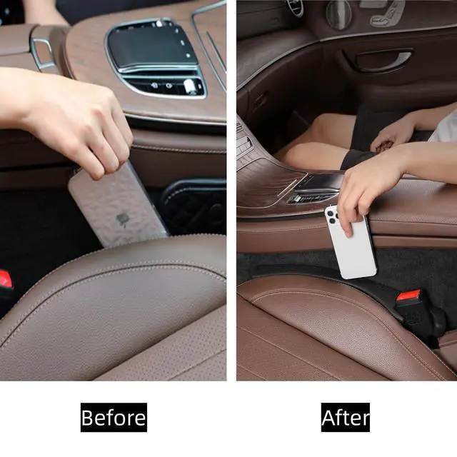 Alt view image 2 of 6 - Car Seat Gap Filler 2 Pack, Universal Fit PU Leather Car Seat Gap Plug to Fill The Gap Between Seat and Console, Car Seat Crevice Blocker Stop Things from Dropping