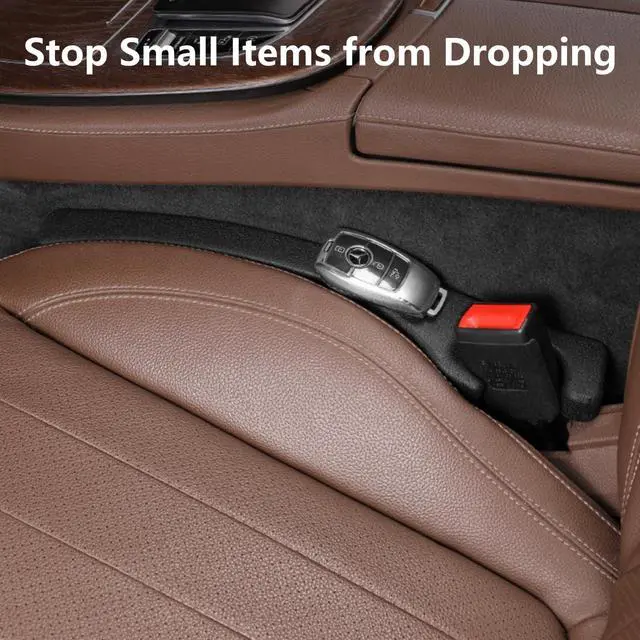 Alt view image 4 of 6 - Car Seat Gap Filler 2 Pack, Universal Fit PU Leather Car Seat Gap Plug to Fill The Gap Between Seat and Console, Car Seat Crevice Blocker Stop Things from Dropping