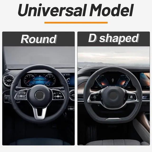 Alt view image 5 of 6 - Elastic Stretch Steering Wheel Cover, Universal 15 Inch, Black