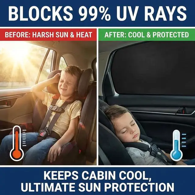 Alt view image 2 of 7 - Magnetic Car Window Shades for Side Window, 100% Blackout Privacy