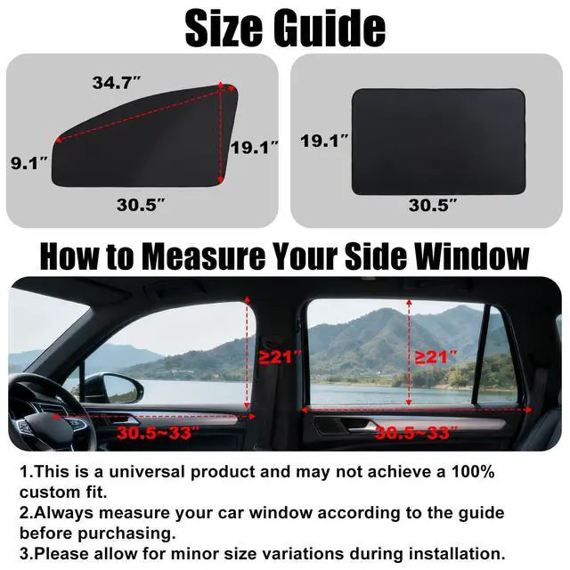 Alt view image 6 of 7 - Magnetic Car Window Shades for Side Window, 100% Blackout Privacy
