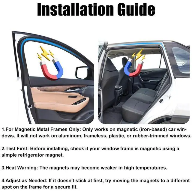 Alt view image 7 of 7 - Magnetic Car Window Shades for Side Window, 100% Blackout Privacy