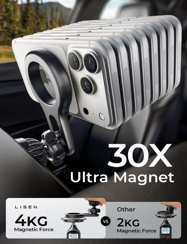 Alt view image 2 of 7 - for MagSafe Car Mount, Magnetic Phone Holder for Car Vent Phone Mount, Air Vent Hands Free Phone Mount, Super Magnetic Phone Mount, Gifts Car Phone Holder Magnetic for iPhone 17 Pro Max 16 15