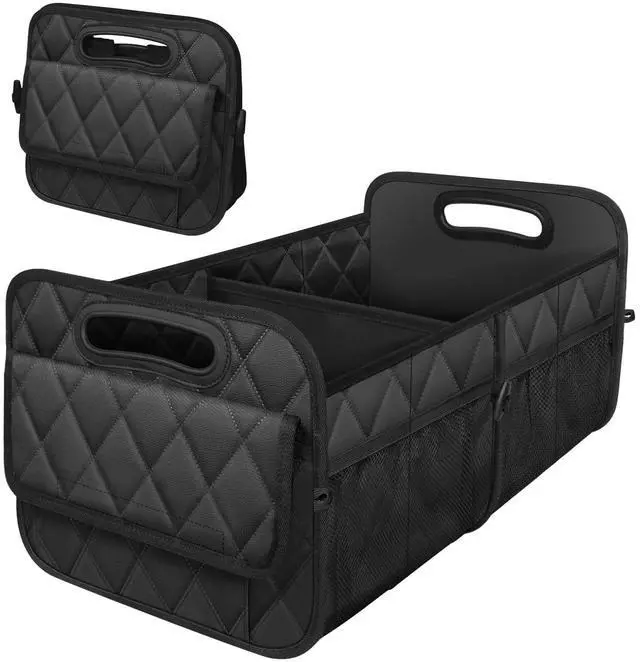 Main image of Car Trunk Organizer for SUV, Car Organizers and Storage with Reinforced Handles, Car Accessories for Women/Men 50LWaterproof Polyester Trunk Organizer, Black