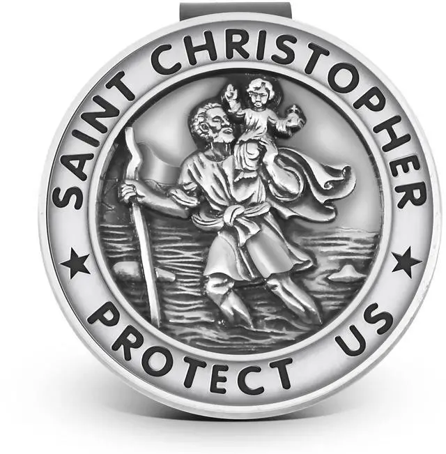 Main image of Saint Christopher Visor Clip Car Automotive Accessories Gift for New Driver