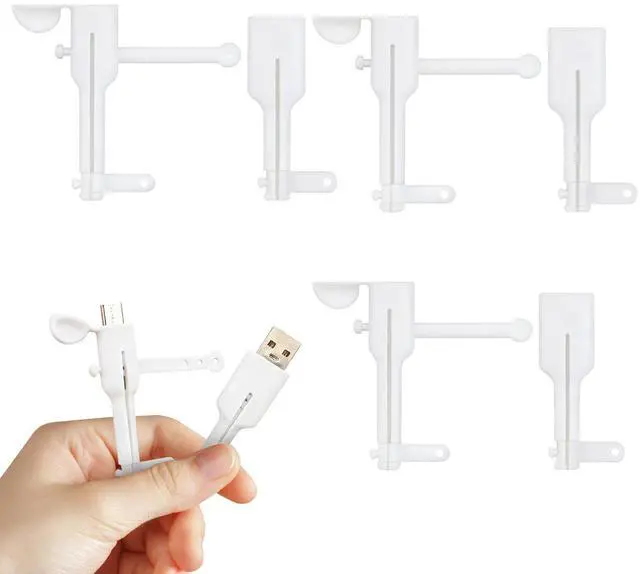 Main image of 3Pairs Charger Cable Protectors,Universal Silicone Non-Slip Cord Saver,3 in 1 Double-End Data Cable Protector,Cover Cord Organizer-Dustproof & Organizer & Protection for Home (White x 3 Pairs)