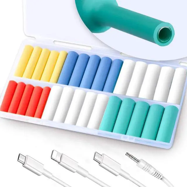 Main image of 30PCS Charger Protector, Cable Protector, Spiral Charger Cord Protector, Flexible Cable Cord Saver, Tube Wrap Cable Wire Kit for DIY