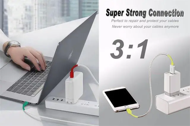 Alt view image 5 of 7 - 30PCS Charger Protector, Cable Protector, Spiral Charger Cord Protector, Flexible Cable Cord Saver, Tube Wrap Cable Wire Kit for DIY