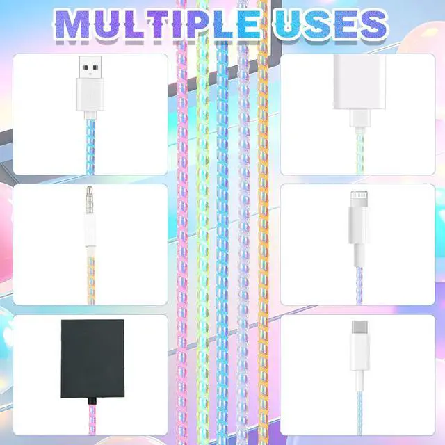 Alt view image 4 of 6 - 10 Pcs Cord Protectors from Pets No Chew 43.13",Flash Color