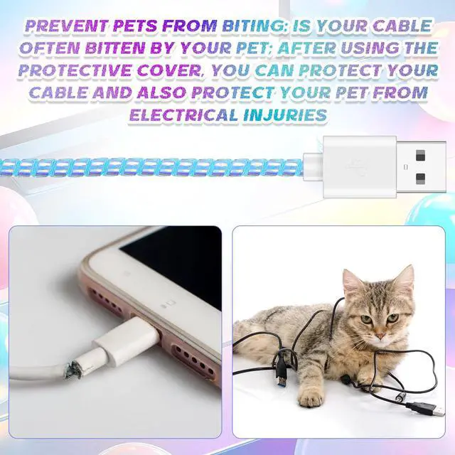 Alt view image 5 of 6 - 10 Pcs Cord Protectors from Pets No Chew 43.13",Flash Color