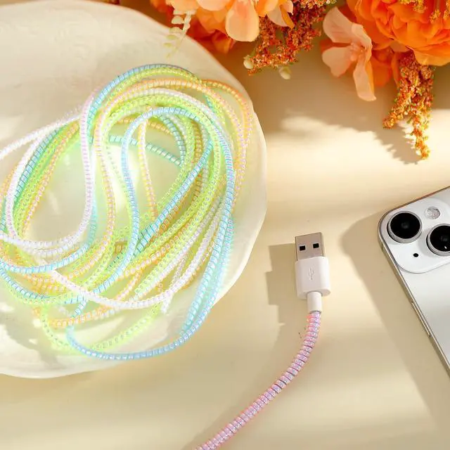 Alt view image 6 of 6 - 10 Pcs Cord Protectors from Pets No Chew 43.13",Flash Color