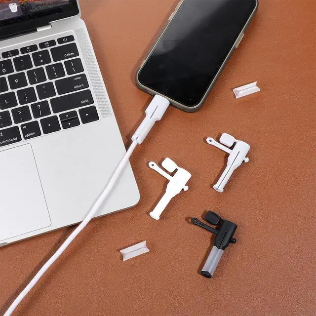 Alt view image 6 of 7 - 12Pcs Silicone Charger Cable Protector Cover Charger Cord Protector for Phone Chargers Double-End Phone Cord Protectors Compatible with Type C to USB Charging Cords, Black, White, Gray