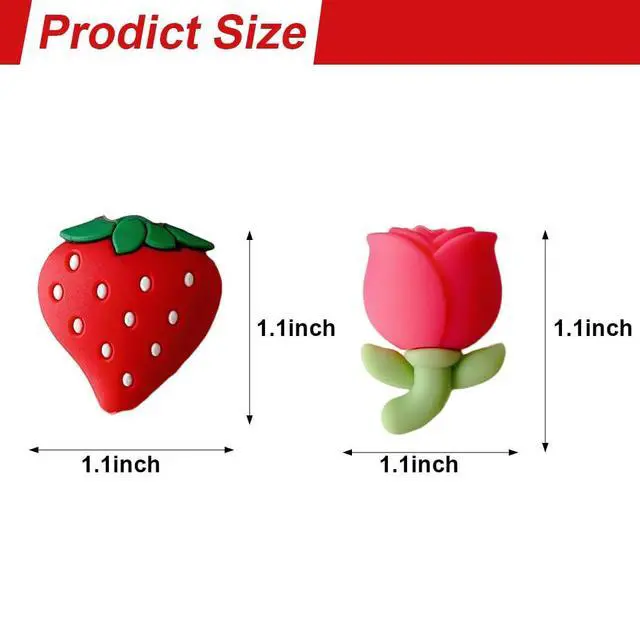 Alt view image 2 of 6 - 10pcs Flower Phone Charger Protector Cute Strawberry USB Charger Cable Protectors Mobile Phone Charger End Cord Protector for Most Cellphone Data Lines