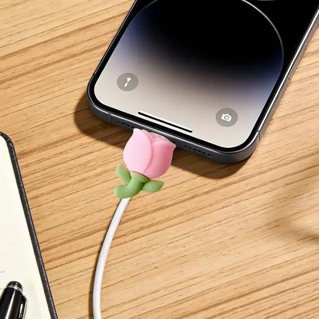 Alt view image 6 of 6 - 10pcs Flower Phone Charger Protector Cute Strawberry USB Charger Cable Protectors Mobile Phone Charger End Cord Protector for Most Cellphone Data Lines