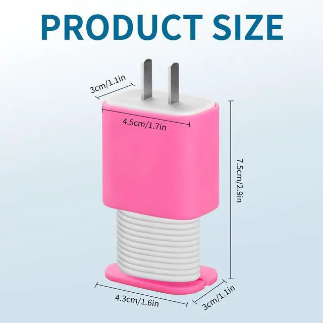 Alt view image 4 of 6 - 4 Packs USB Data of Silicone Charger Protector, Compatible with 18W and 20W Silicone Power Adapter, Power Adapter Case-1.66 x 1.12 inches, Cord Wrap Snapback Winder (not Including Charger)
