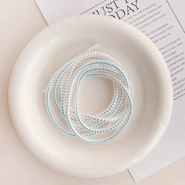 Alt view image 3 of 7 - 3pcs Laser Spiral Cable Protectors - Charger/USB Data Cable Sleeves | Headphone Cord Savers for Phones, Earphones | Pet Chew Prevention, Durable Cable Guards | Essential Cord Accessories (White)