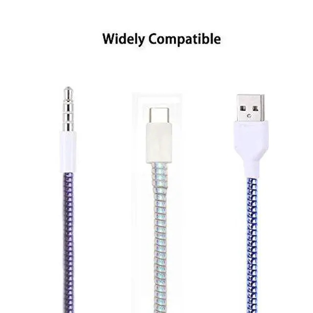 Alt view image 6 of 7 - Cable Protector Animal Proof Wire Repair, Cord Protector for Pets Headphone Saver Spiral Cable Wrap Strain Relief, Cord Sleeve for Phone Cable USB Date Cable, 60 inches, 2 pcs, Black